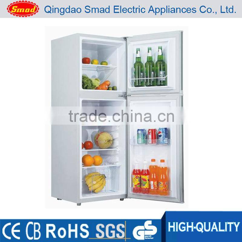 Home use double door 12V 24V dc solar power refrigerator