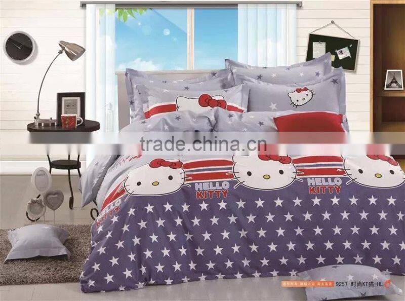 Very cheap wholesale printed polyester fabric Monochromatic bedding set