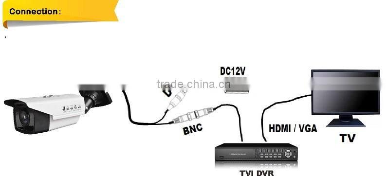 Full HD Fixed Lens 1080P TVI 2.0MP Color IR Bullet CCTV Camera with Sony 322 Cmos Metal Housing