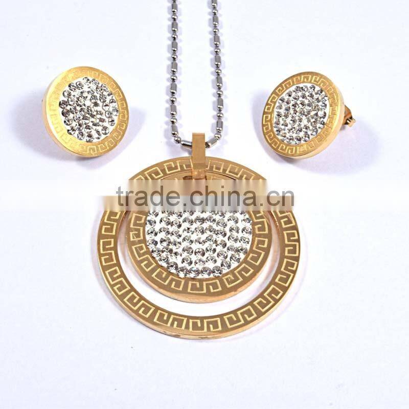 European Fashion Jewellery Gold Plated Fashion And Costume Jewelry Set