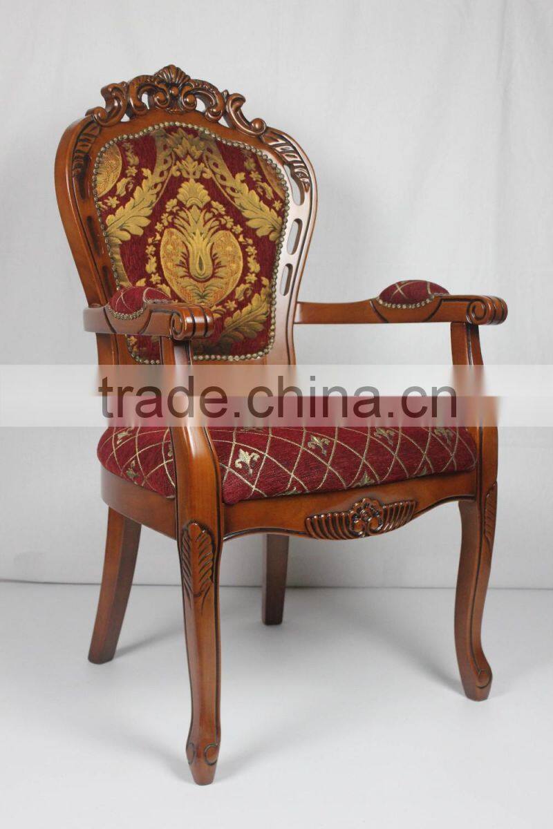 French solid wood dining antique carved back chair for restaurant used dining chair