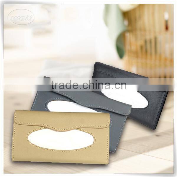 Christmas season hot promotion leather car visor tissue holder for home
