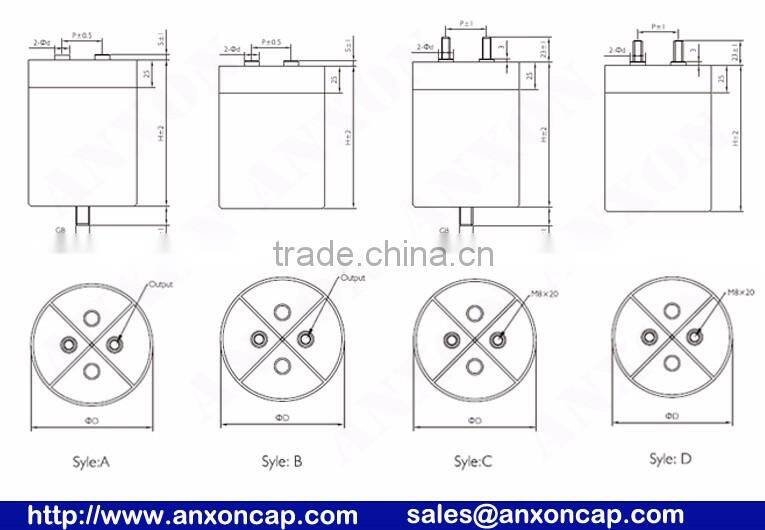 Direct cross to PK16 XC E50.R19-544NT0 1500V 540uF 540MFD 550uF 550MFD Energy Storage Pulse Capacitor