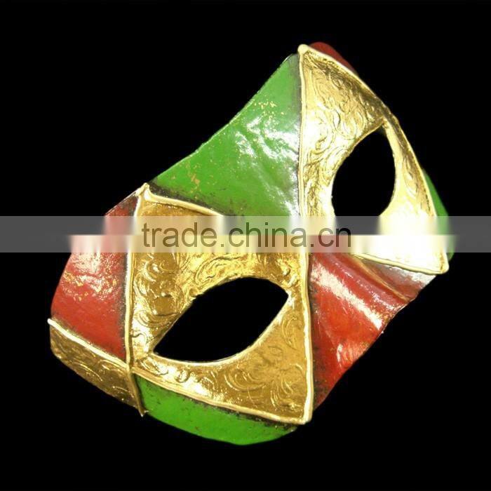 Golden Half Face Mask for Masquerade Carnival Mask, PVC Mask