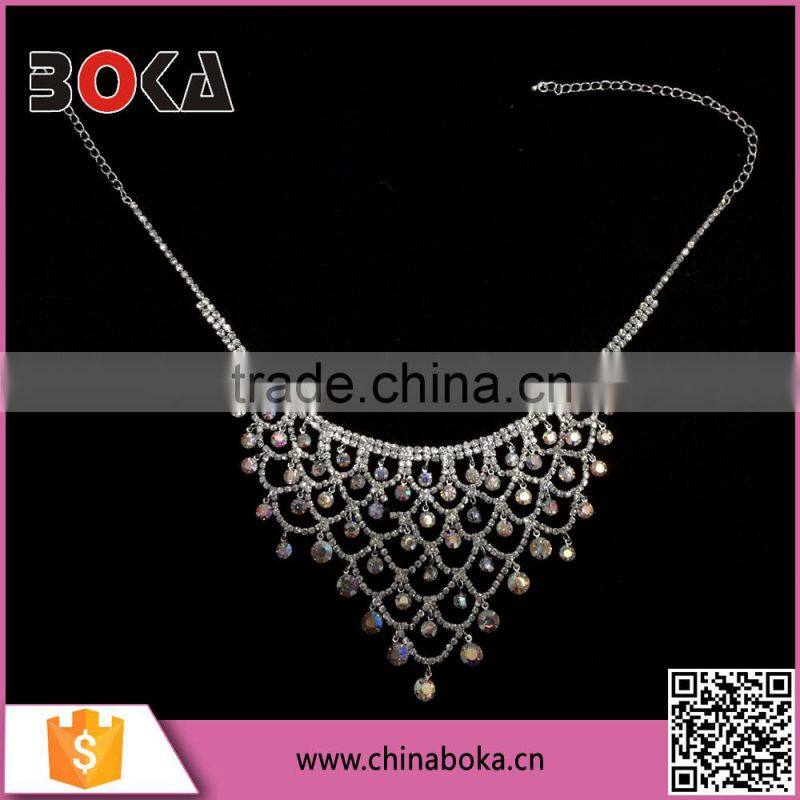 BOKA iridescent crystal necklace for party