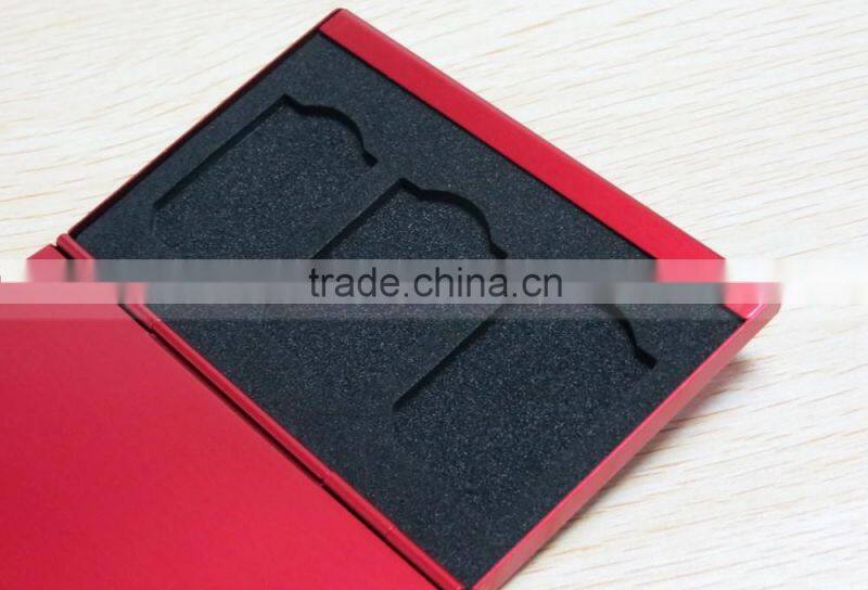 Aluminium Alloy EVA Storage Box for SD MMC TF Memory Card Protecter Case 4x for SD card,8x micro SIM card