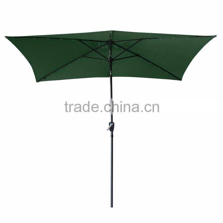 Outdoor Patio Beach Aluminium Sun Shade Solar Powered Handle Led Light Umbrella Clear Led Umbrella