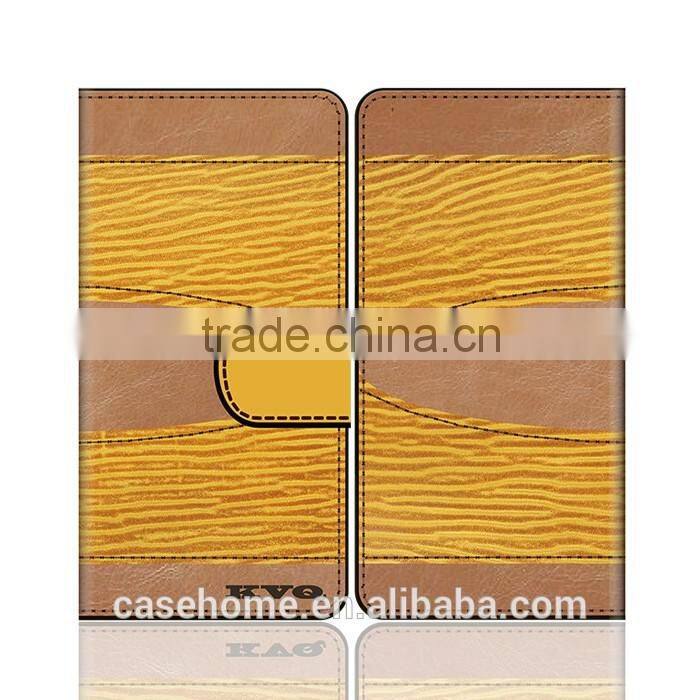 Stitching Yellow PU Leather Material Flip Wallet Case for iphone 6 6 plus