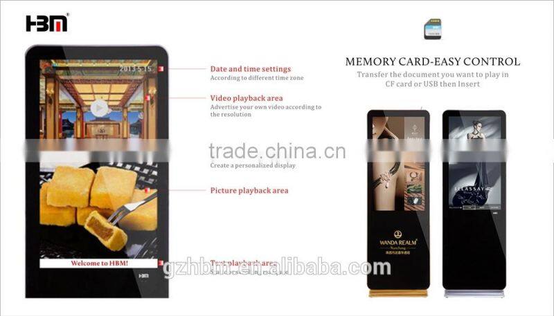 46 inch floor stand shopping mall advertisement LED Kiosk