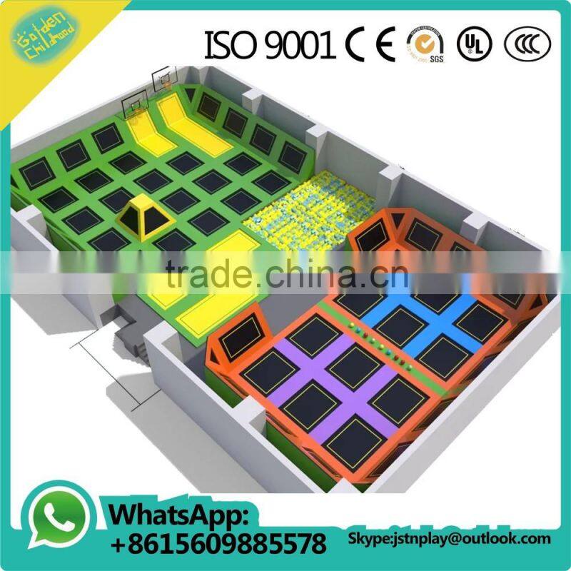 Large Indoor Trampoline with foam pit and dodge ball, professional gymnastic commercial trampoline for sale