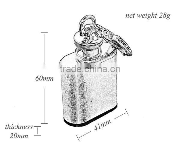 1oz Stainless Steel Portable Flagon Kettle Oilcan Keychain 28ML Metal Travel Wine Pot Mini Hip Flask