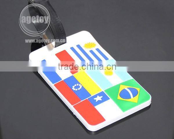 Uruguay Argentina Brazil Paraguay Venezuela Chile National Flags Souvenir Promotion Custom Soft PVC Luggage Tag