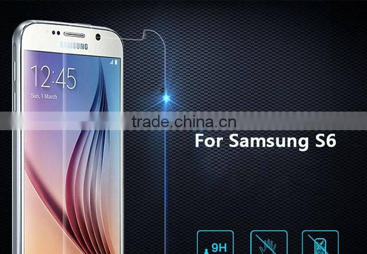0.26 mm thickness cell phone tempered glass screen protector for Samsung S6