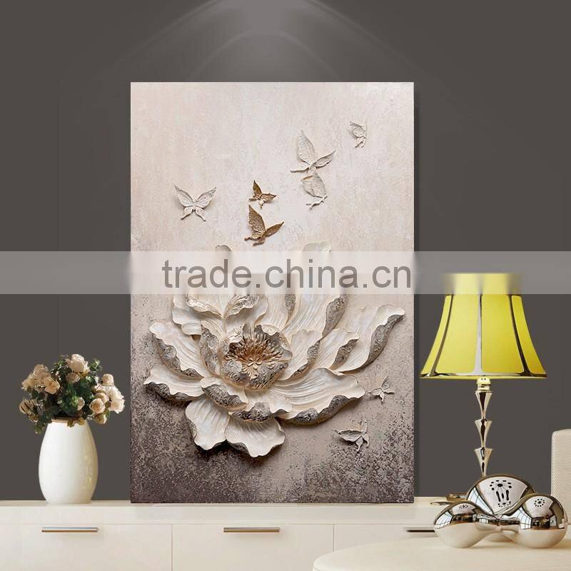 Fashionable Relief Flower Painting Decor Art Traditional Oli Painting