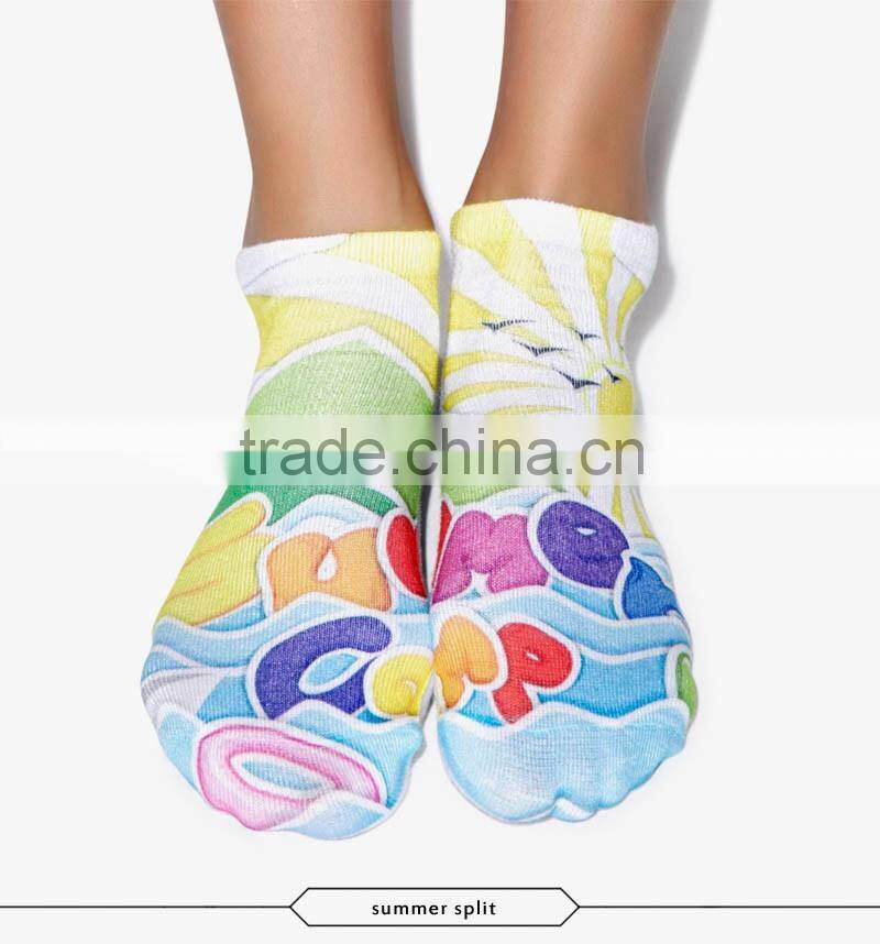fashion children kids high quality 3d digital full print colorful ankle socks sports unisex custom hot sale stretch spandex