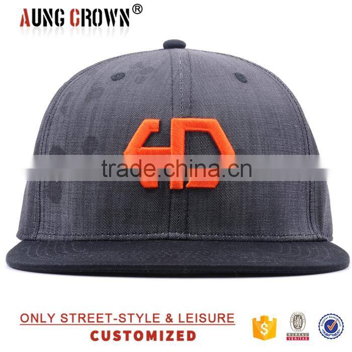 raised embroidery custom quality popular snapback cap