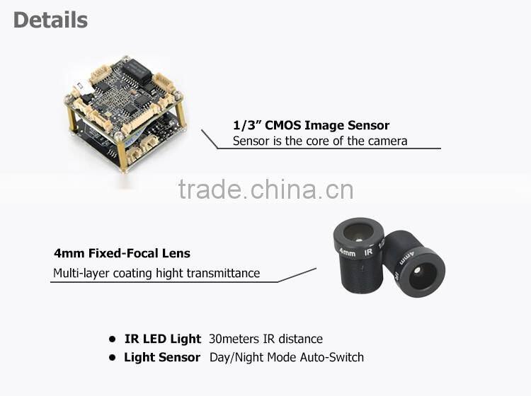 high quality 30m ir night vision h.264 cmos ip dome h.265 ip camera