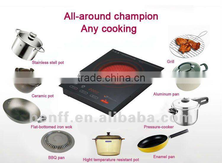 CB EMF high quality 2800W 2 ring electric built-in hob ceramic plate