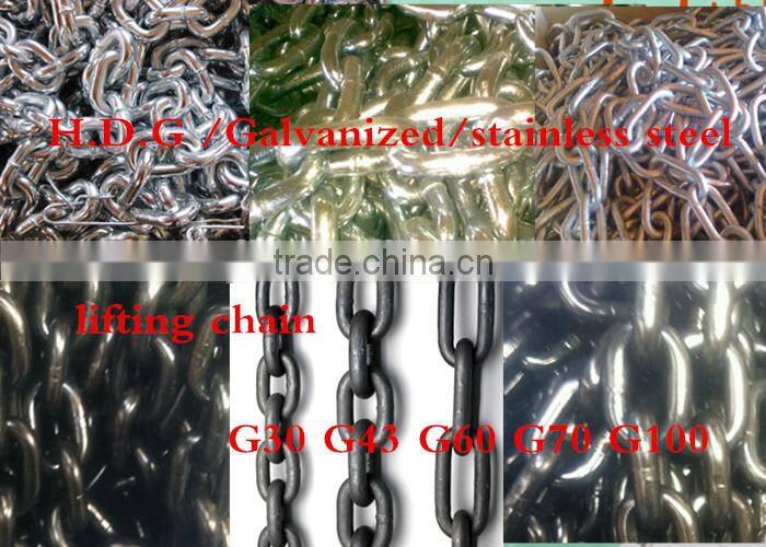 Chinese cheapest hot deep galvanized or zinc plated tow chain with eye grab hook on both ends