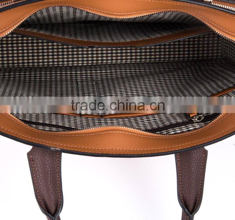 Alibaba wholesale brown top quality men leather shoulder bag branded handbag