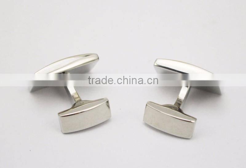 Patched Silver Rectangle Metal Cuff Links From Shenzhen