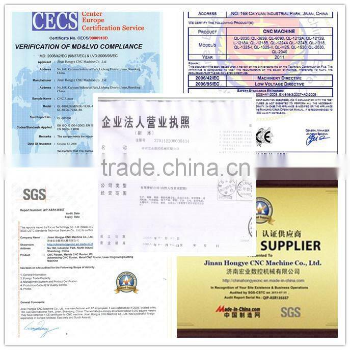 China factory supply cnc router for MDF/PDF/GALSS/plastic wood cnc advertising router/boring machine QL-1218