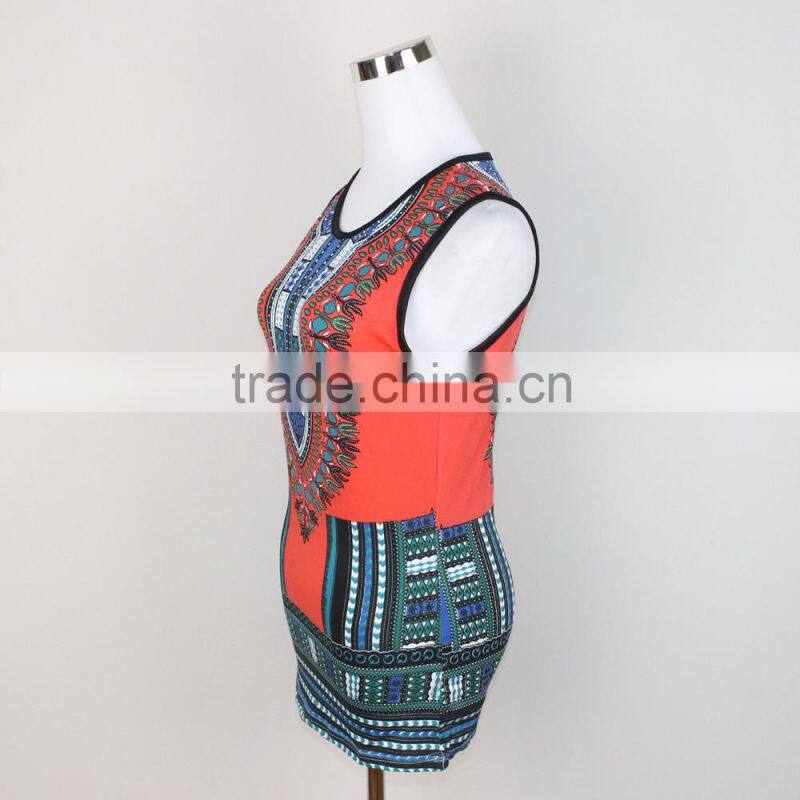 New arrival african dashiki women printing tank top