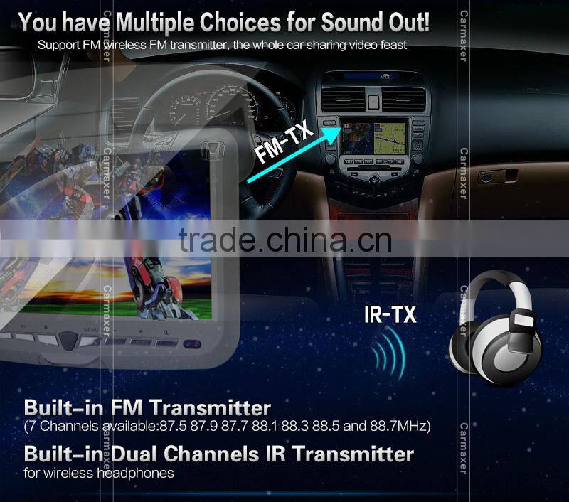 9inch car roof mount dvd player with usb/sd