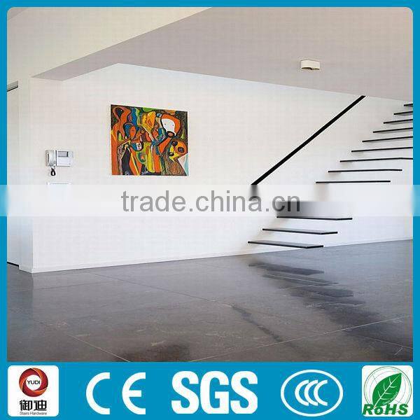 simple and modern indoor wood floating stairs