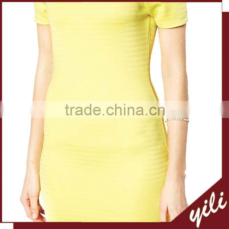 women bright yellow off shoulder wholesale bandage dress