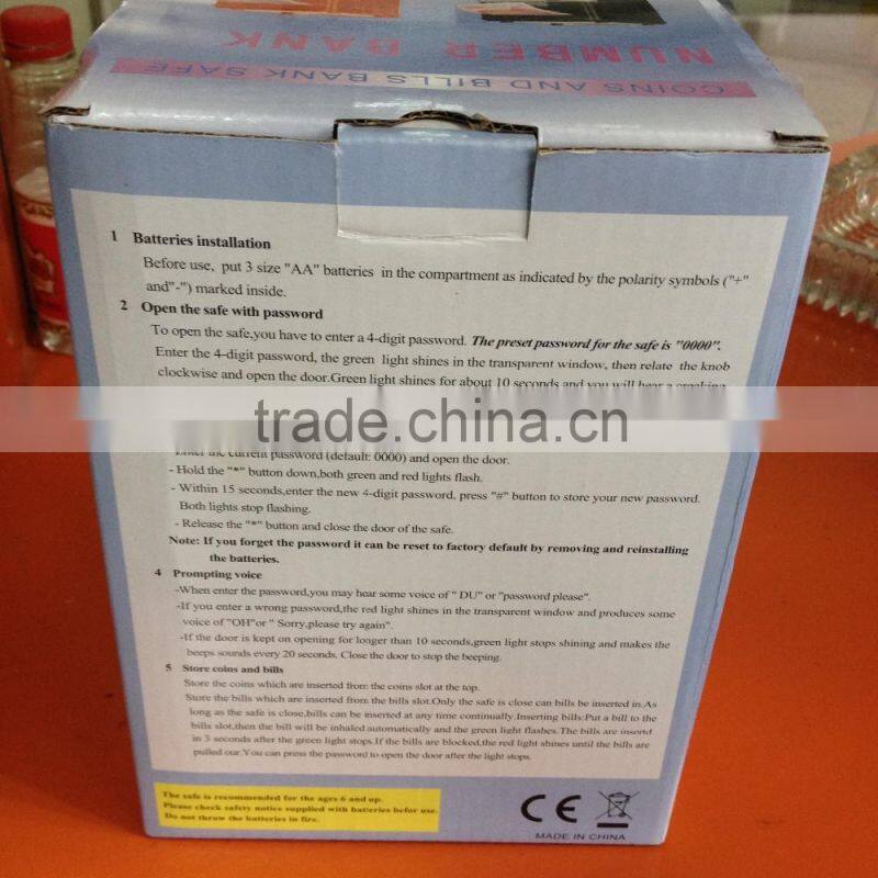 Hot sell Novelty Password Number Coin Bank Saving Money Cash Saving ATM Bank