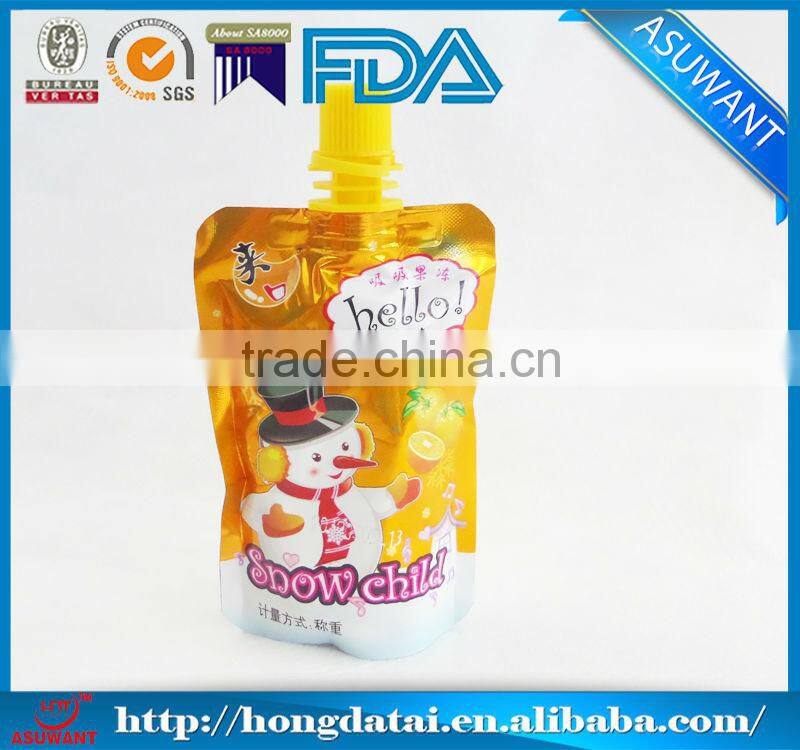 Laminated custom printed spout pouch with zipper