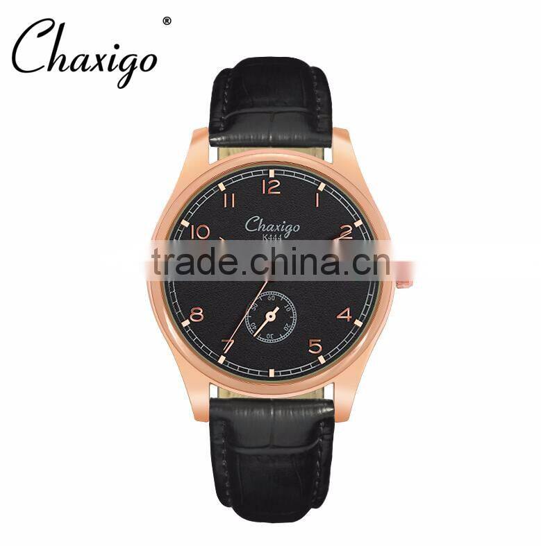 2016 watch water resist 5 bar rose gold case quality leather watches