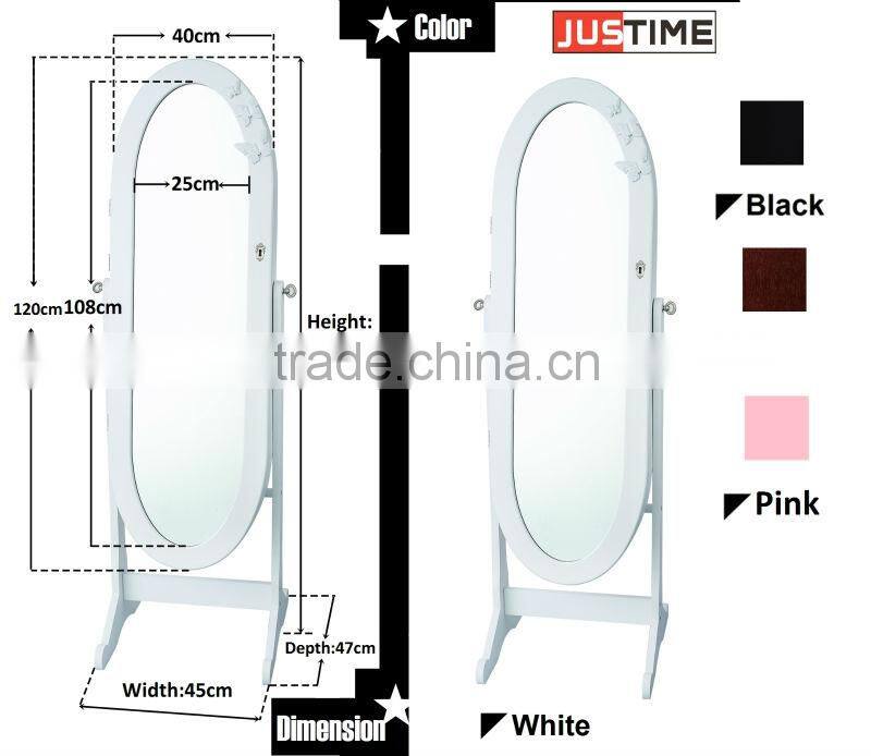 Solid hardwood mirror display cabinet