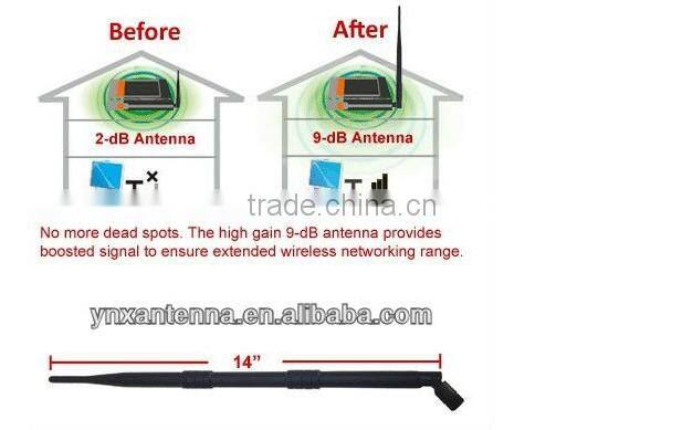 Free Sample 9dBi Antenna High Gain 4g Signal Booster Antenna For Tenda F323/N300 With SMA Male/RP-SMA