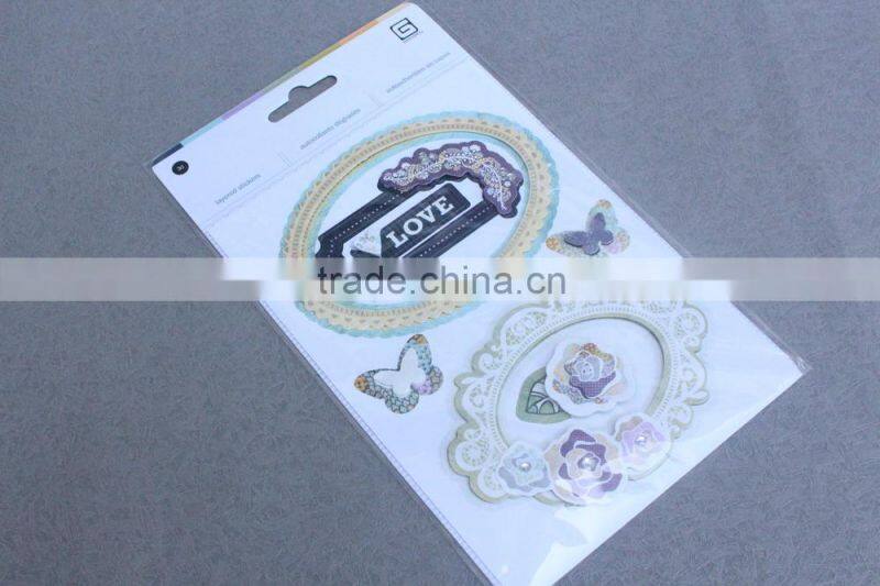 hot selling 3D Layer Room Decor Lotus wall sticker