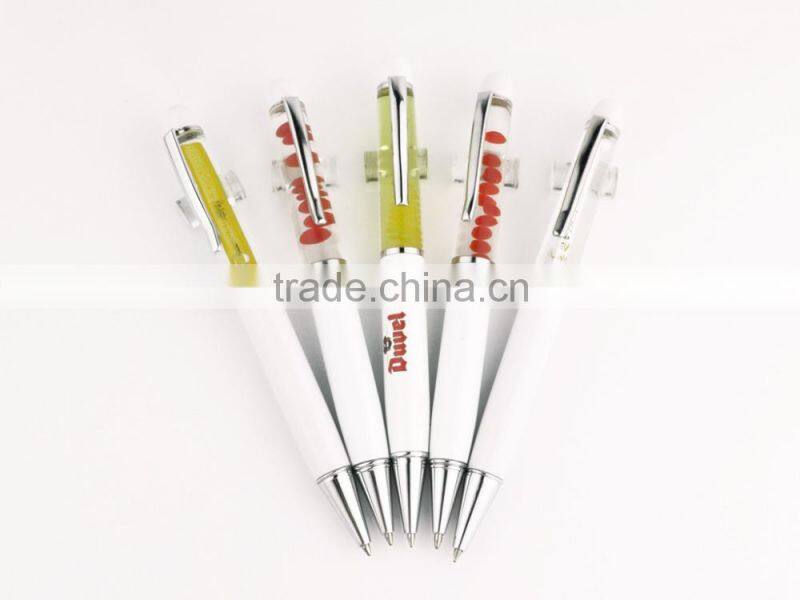 Small Order Accept Original Brand Specialized Produce Liquid Floater Ball Pen With Custom Printed Logo