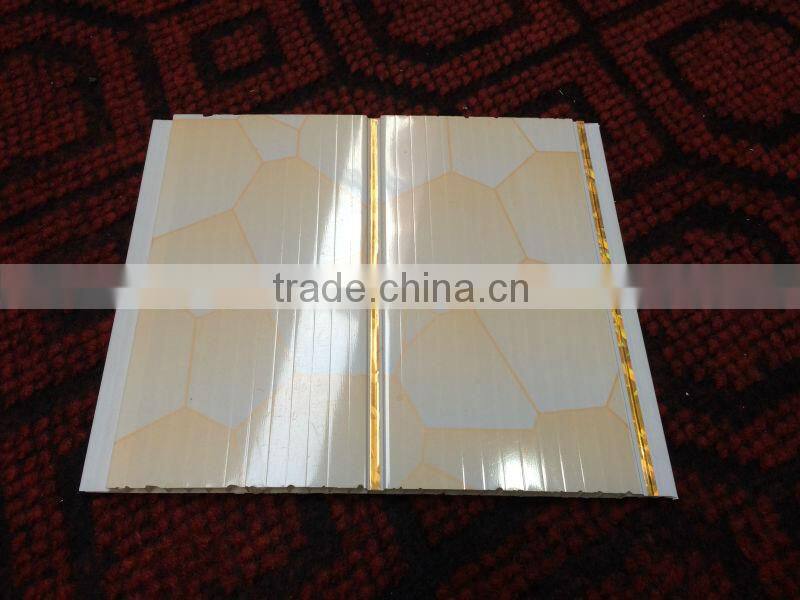 building materials waterproof fireproof 20cm ceiling design silvery line pvc panel ceiling