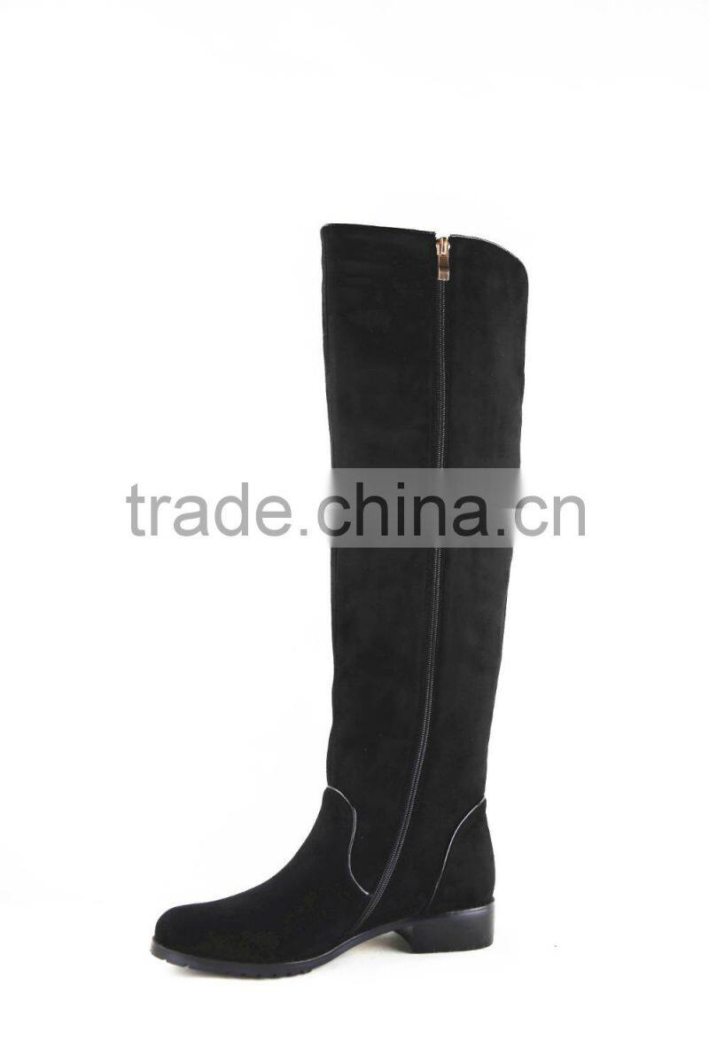 OLZ31 2015 new supplied round toe boots winter flat platform shoes fashion winter knee high flat boots