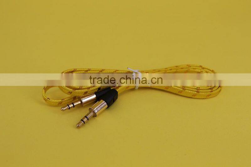3.5mm audio cable male to male for car stereo aux cable hih qualityty