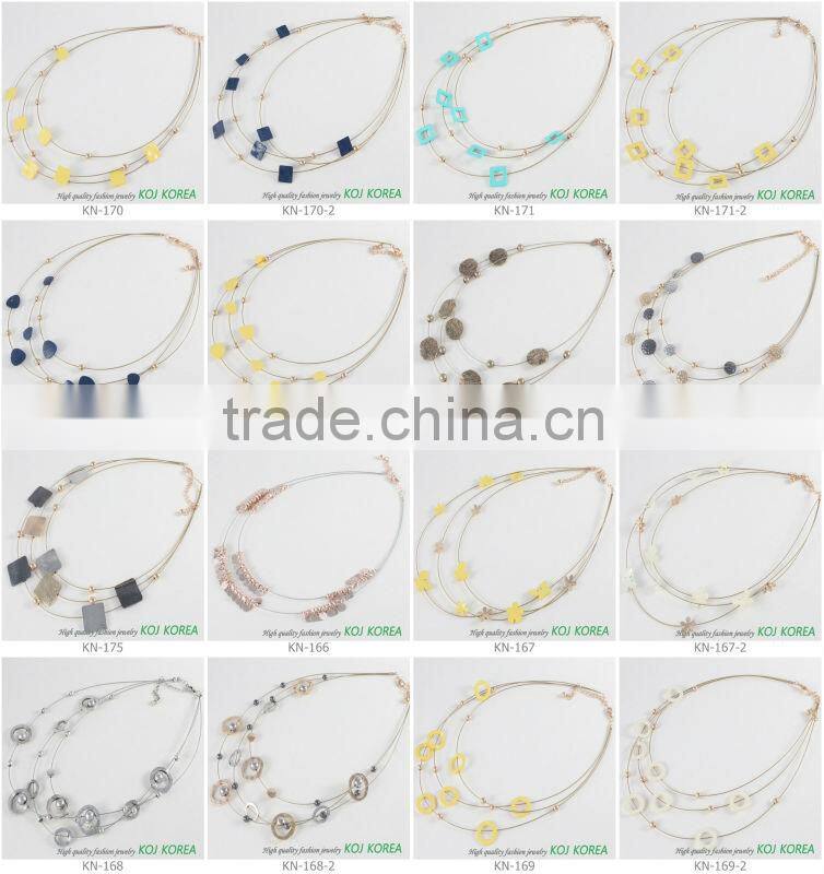 KN-172 wire dark blue fashion necklace