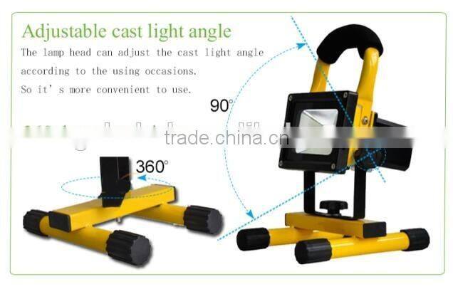 Aluminum portable outdoor 10w 20w 30w 50w rechargeable led flood light emergency led work lamp