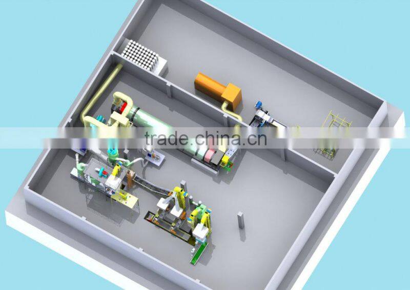 easy maintenance pig feed pellet production line with overseas service supply