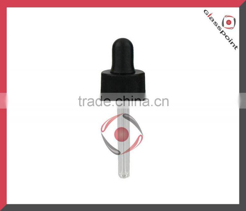20-400 black glass dropper with customized glass pipette, black bulb