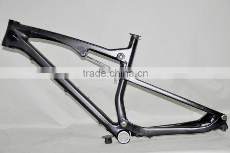 26er full suspension carbon frame, mountain bicycle frame, dengfu hot sale full suspension mtb frame FM076