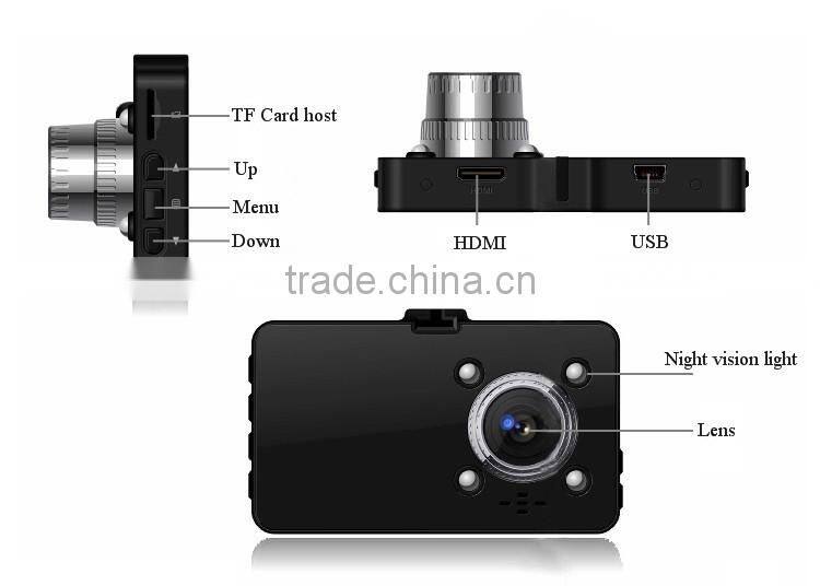 3.0 Inch 170 Degree Wide Angle 1080P Full HD Night Vision Car DVR Camera
