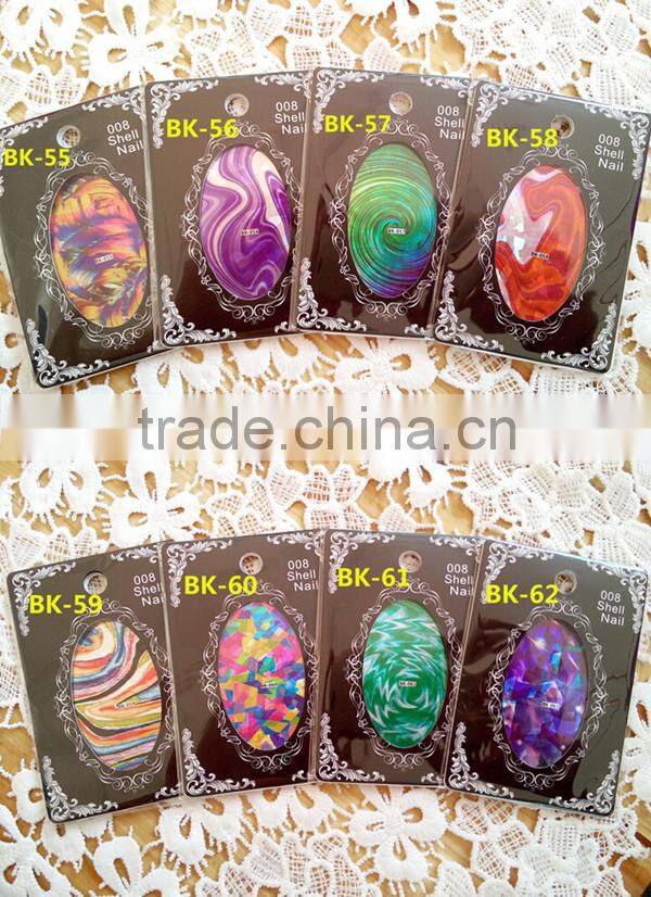 BIN cheap fashion style nail art set many designs shell paper stickers