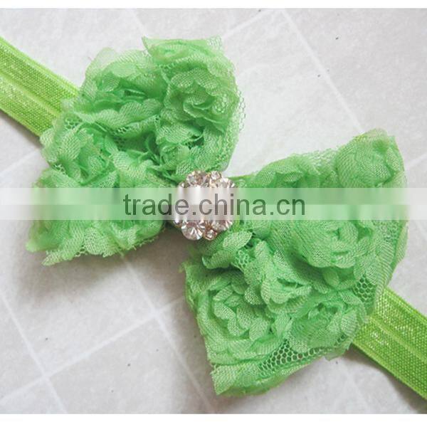 large bow knitted diamond flower baby hair bow headband