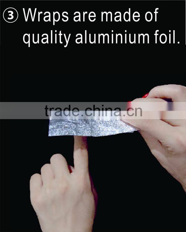 nail polish remover wrap alu foil sheets with embossed colorful design