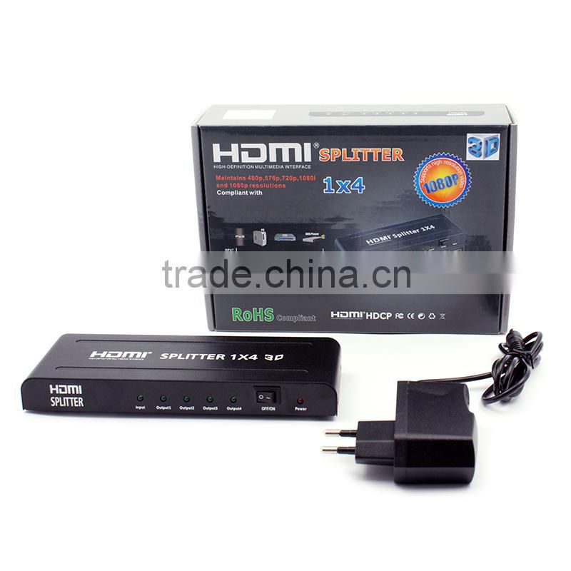 1x4 hdmi splitter with 4 way hdmi splitter